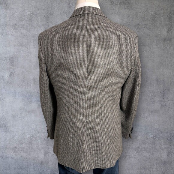 Vintage TWEED WOOL Men’s Blazer 48L Gray Sport Coat Two‑Button Jacket - Picture 4 of 15